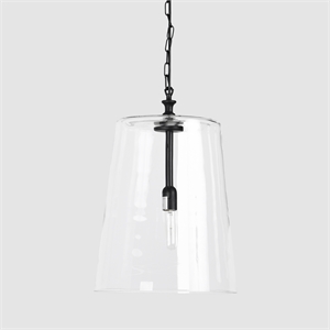 Kosas Home Jolee 1-Light Single Steel Metal Pendant in Matte Black