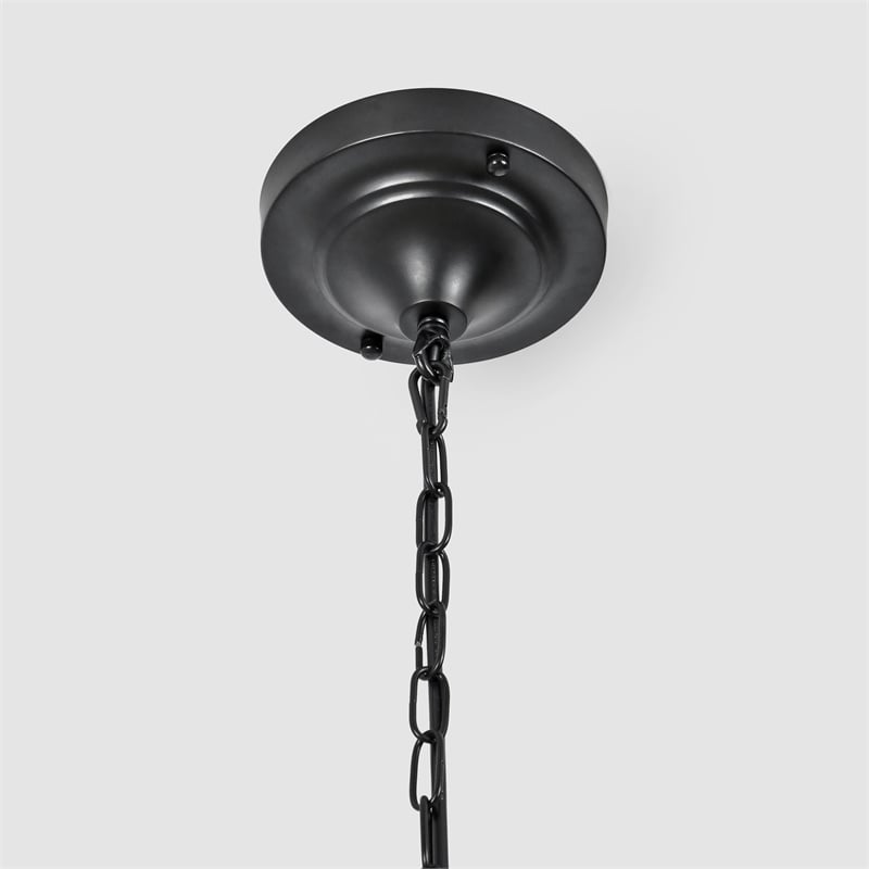 Kosas Home Jolee 1-Light Single Steel Metal Pendant in Matte Black