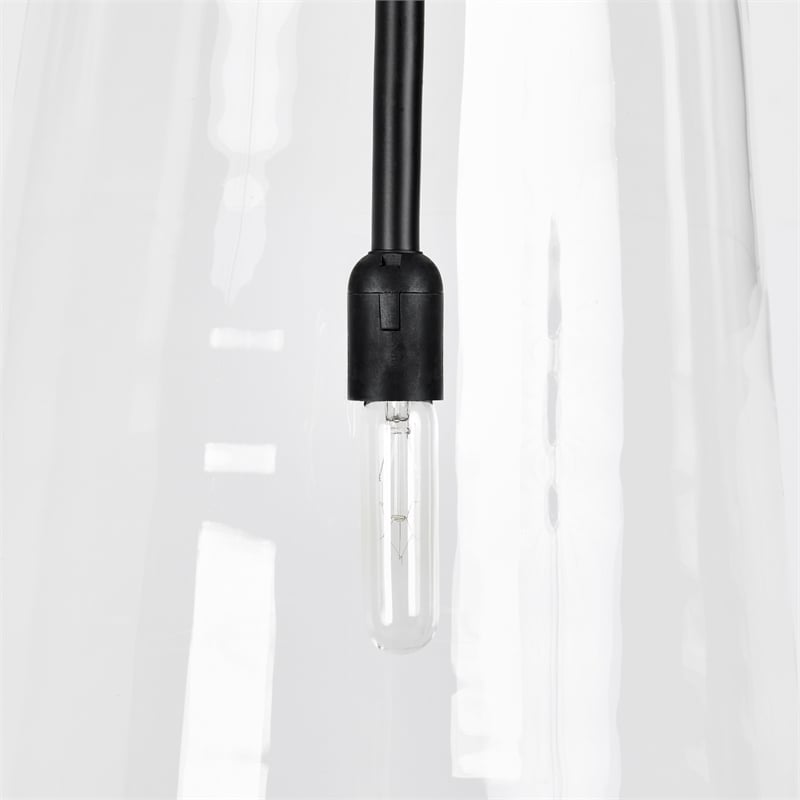 Kosas Home Jolee 1-Light Single Steel Metal Pendant in Matte Black