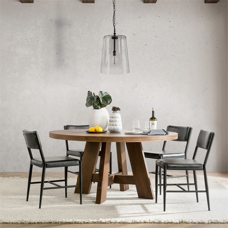 Kosas Home Jolee 1-Light Single Steel Metal Pendant in Matte Black