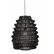 Kosas Home Barlow 1-Light Iron Metal and Rattan Woven Pendant in Black