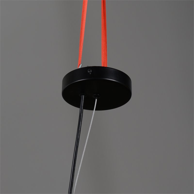 Kosas Home Barlow 1-Light Iron Metal and Rattan Woven Pendant in Black