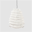 Kosas Home Barlow 1-Light Iron Metal and Rattan Woven Pendant in White