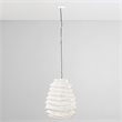 Kosas Home Barlow 1-Light Iron Metal and Rattan Woven Pendant in White
