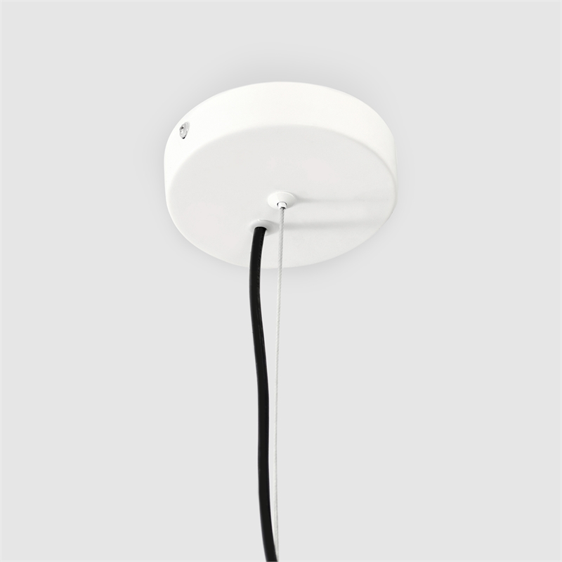 Kosas Home Barlow 1-Light Iron Metal and Rattan Woven Pendant in White