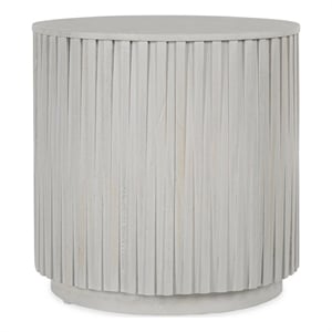 Kosas Home Maya 24x24&quot Round Mango Wood End Table in Sunbleached Gray