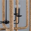 Kosas Home Cale 4-Light Iron Metal and Rope Chandelier in Natural/Black