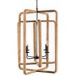 Kosas Home Cale 4-Light Iron Metal and Rope Chandelier in Natural/Black