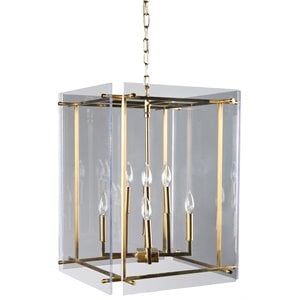 Kosas Home Lena 8-Light Iron Metal and Acrylic Geometric Chandelier in Gold