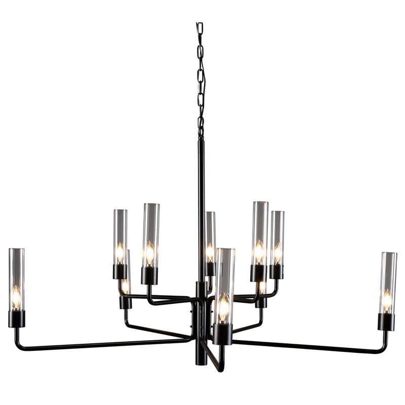 Kosas Home Maddy 10-light Traditional Iron and Glass Chandelier in Black