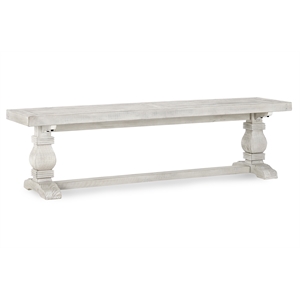 Kosas Home Quincy 66&quot Transitional Solid Pine Wood Bench in Nordic Ivory