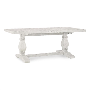 Kosas Home Quincy 78&quot Reclaimed Solid Pine Wood Dining Table in Nordic Ivory