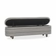 Kosas Home Anders Contemporary Polyester Storage Bench in Gray Finish