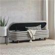 Kosas Home Anders Contemporary Polyester Storage Bench in Gray Finish