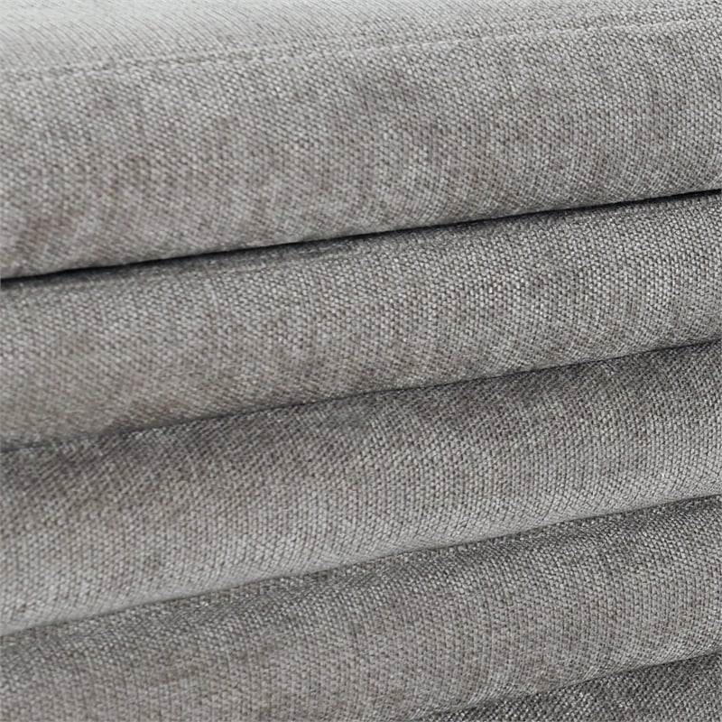 Kosas Home Anders Contemporary Polyester Storage Bench in Gray Finish