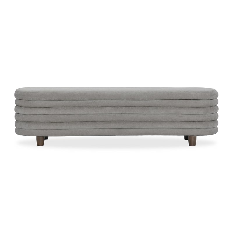 Kosas Home Anders Contemporary Polyester Storage Bench in Gray Finish