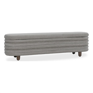 Kosas Home Anders Contemporary Polyester Storage Bench in Gray Finish