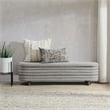 Kosas Home Anders Contemporary Polyester Storage Bench in Gray Finish
