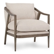 Kosas Home Amira Transitional Fabric and Oak Wood Accent Chair in Ivory