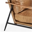 Kosas Home Arnold Cushion Back Transitional Leather Club Chair in Tan/Black
