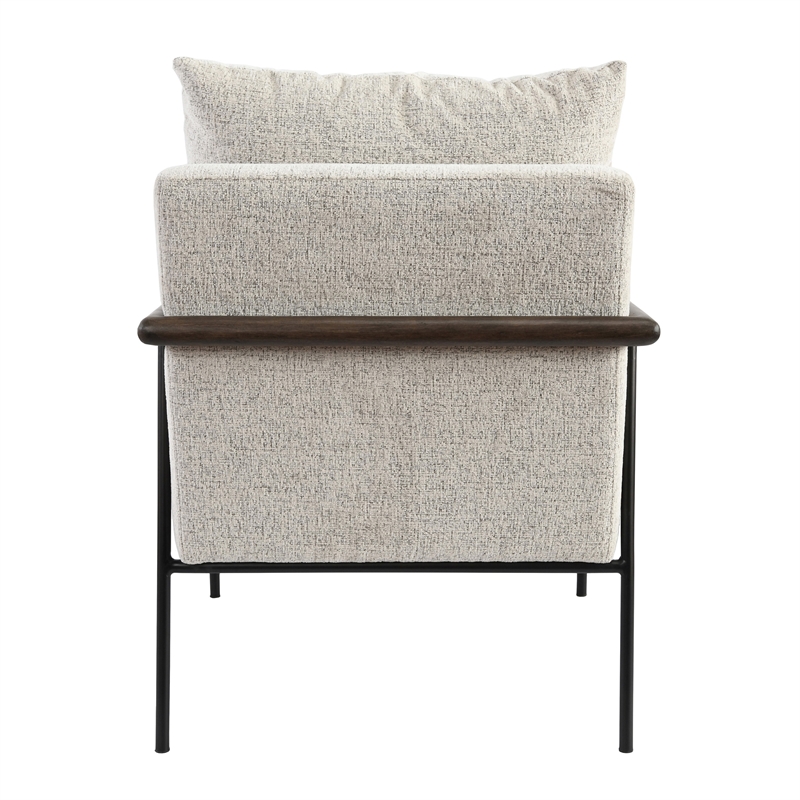 Kosas Home Eliicott Transitional Fabric Accent Chair in Beige/Black