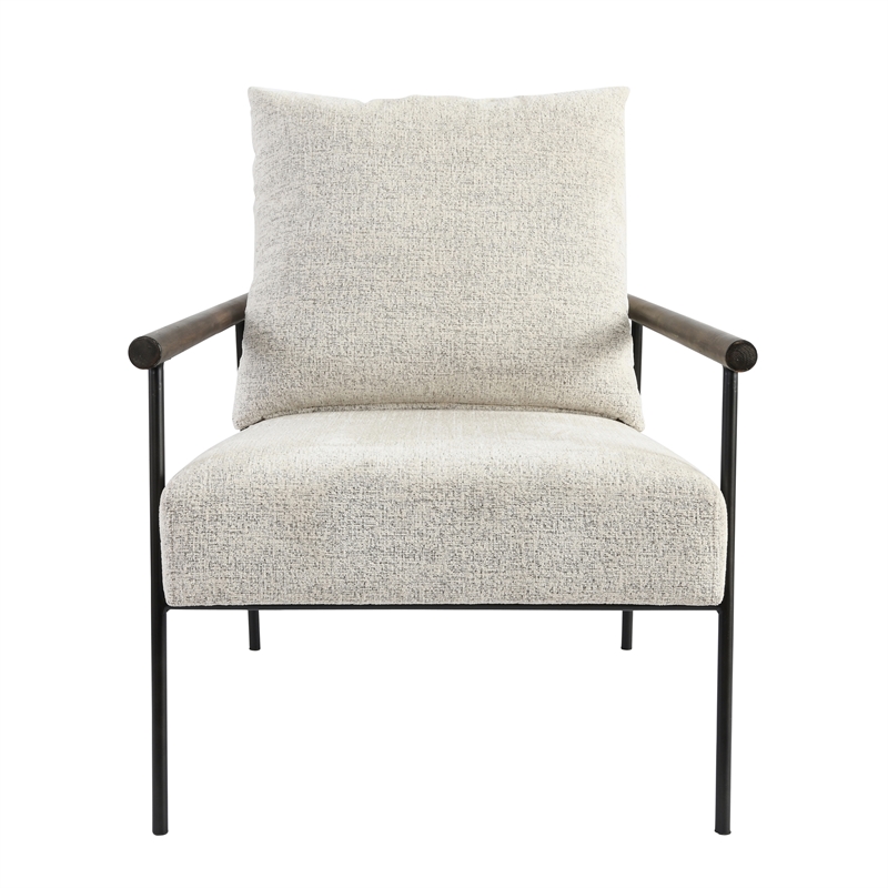 Kosas Home Eliicott Transitional Fabric Accent Chair in Beige/Black