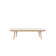 Kosas Home Echo Mid-Century Fabric & Wood Bench in Beige/Natural Brown
