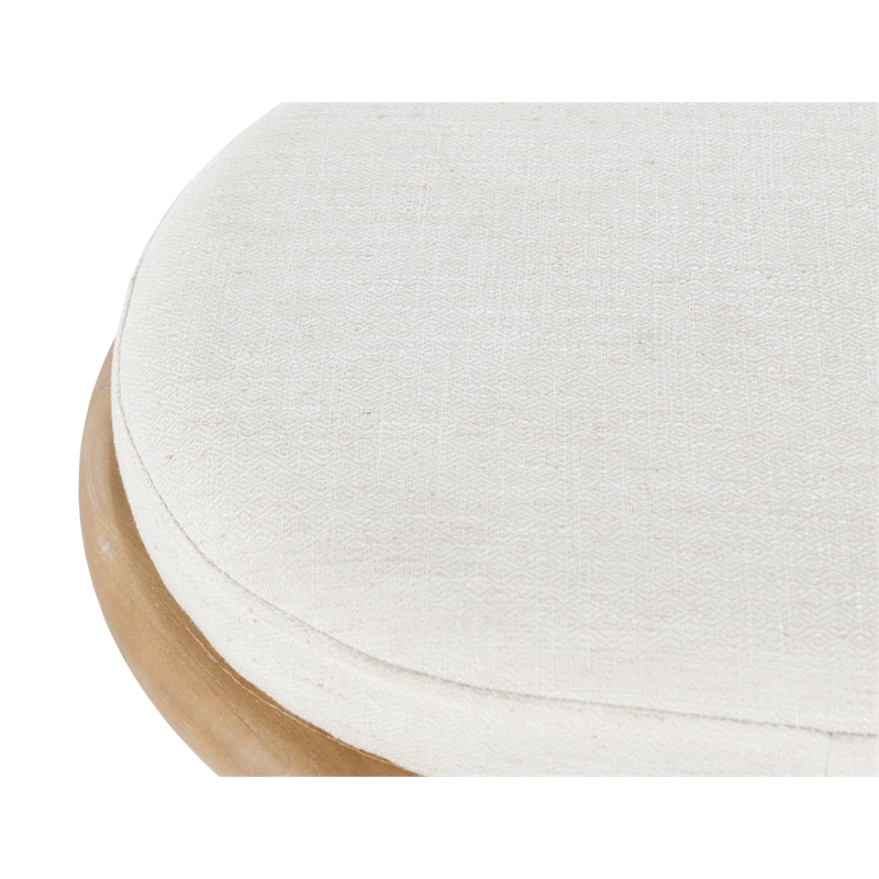 Kosas Home Echo Mid-Century Fabric & Wood Bench in Beige/Natural Brown