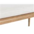 Kosas Home Echo Mid-Century Fabric & Wood Bench in Beige/Natural Brown