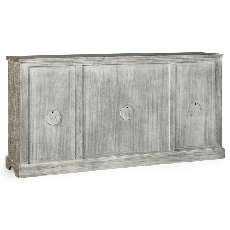 Kosas Home Aurora 4-Door Transitional Mango Wood Sideboard in Gray