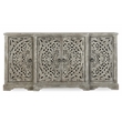 Kosas Home Aurora 4-Door Transitional Mango Wood Sideboard in Gray