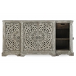 Kosas Home Aurora 4-Door Transitional Mango Wood Sideboard in Gray