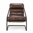 Kosas Home Jamia Transitional Leather Accent Chair in Brown/Black