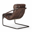Kosas Home Jamia Transitional Leather Accent Chair in Brown/Black