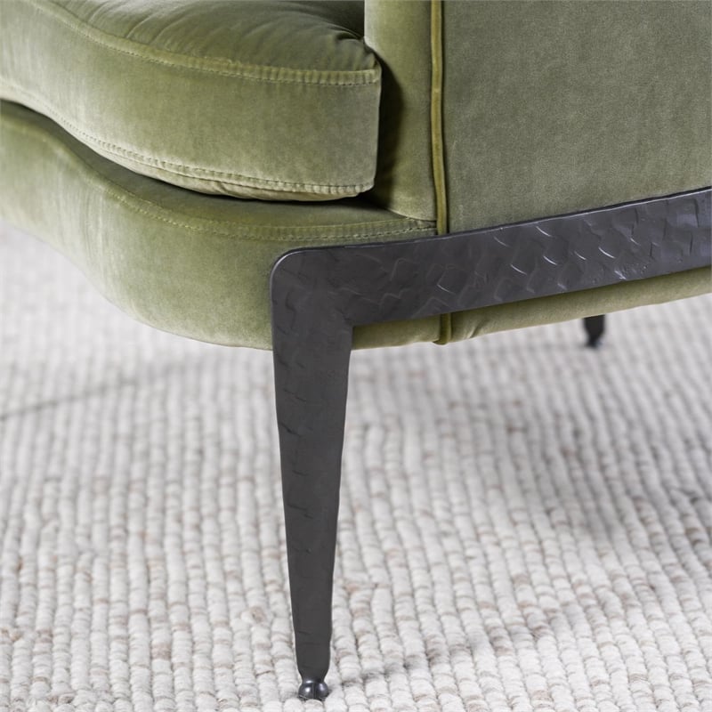Kosas Home Ann Transitional Fabric Accent Chair in Olive Green