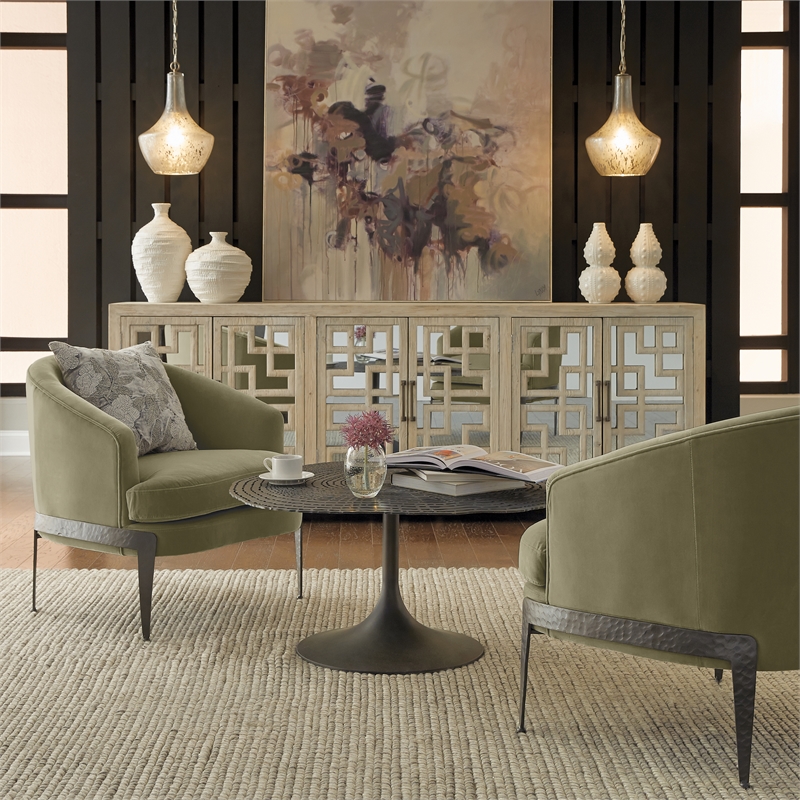 Kosas Home Ann Transitional Fabric Accent Chair in Olive Green