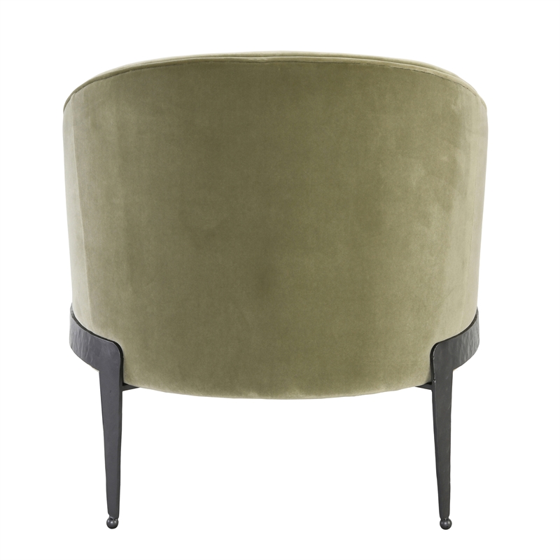 Kosas Home Ann Transitional Fabric Accent Chair in Olive Green