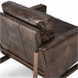 Kosas Home Chad Cushion Back Modern Leather Club Chair in Brown/Brass