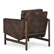 Kosas Home Chad Cushion Back Modern Leather Club Chair in Brown/Brass