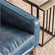 Kosas Home Chad Cushion Back Modern Leather Club Chair in Blue/Brass