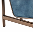 Kosas Home Chad Cushion Back Modern Leather Club Chair in Blue/Brass