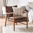Kosas Home Kareem Transitional Leather Club Chair in Chestnut/Honey Brown