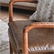 Kosas Home Kareem Transitional Leather Club Chair in Chestnut/Honey Brown