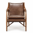 Kosas Home Kareem Transitional Leather Club Chair in Chestnut/Honey Brown