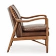 Kosas Home Kareem Transitional Leather Club Chair in Chestnut/Honey Brown
