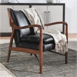 Kosas Home Kareem Transitional Leather Club Chair in Black/Dark Brown
