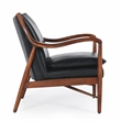 Kosas Home Kareem Transitional Leather Club Chair in Black/Dark Brown