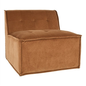kosas home laine tufted contemporary fabric lounge chair in golden brown