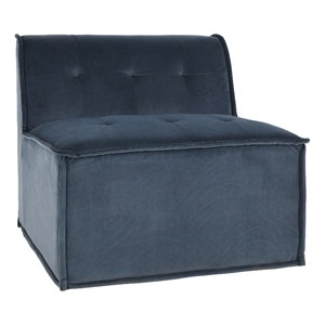 kosas home laine tufted contemporary fabric lounge chair in steel blue