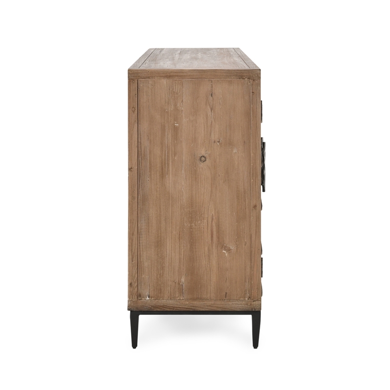 Kosas Home Mave 4-Door Transitional Wood Sideboard in Multi-Tone Natural